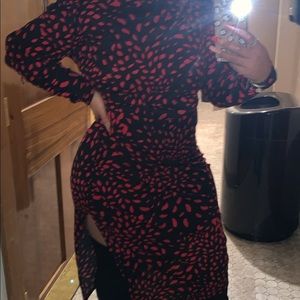 Who What Wear brand Dress with side ruching and thigh split